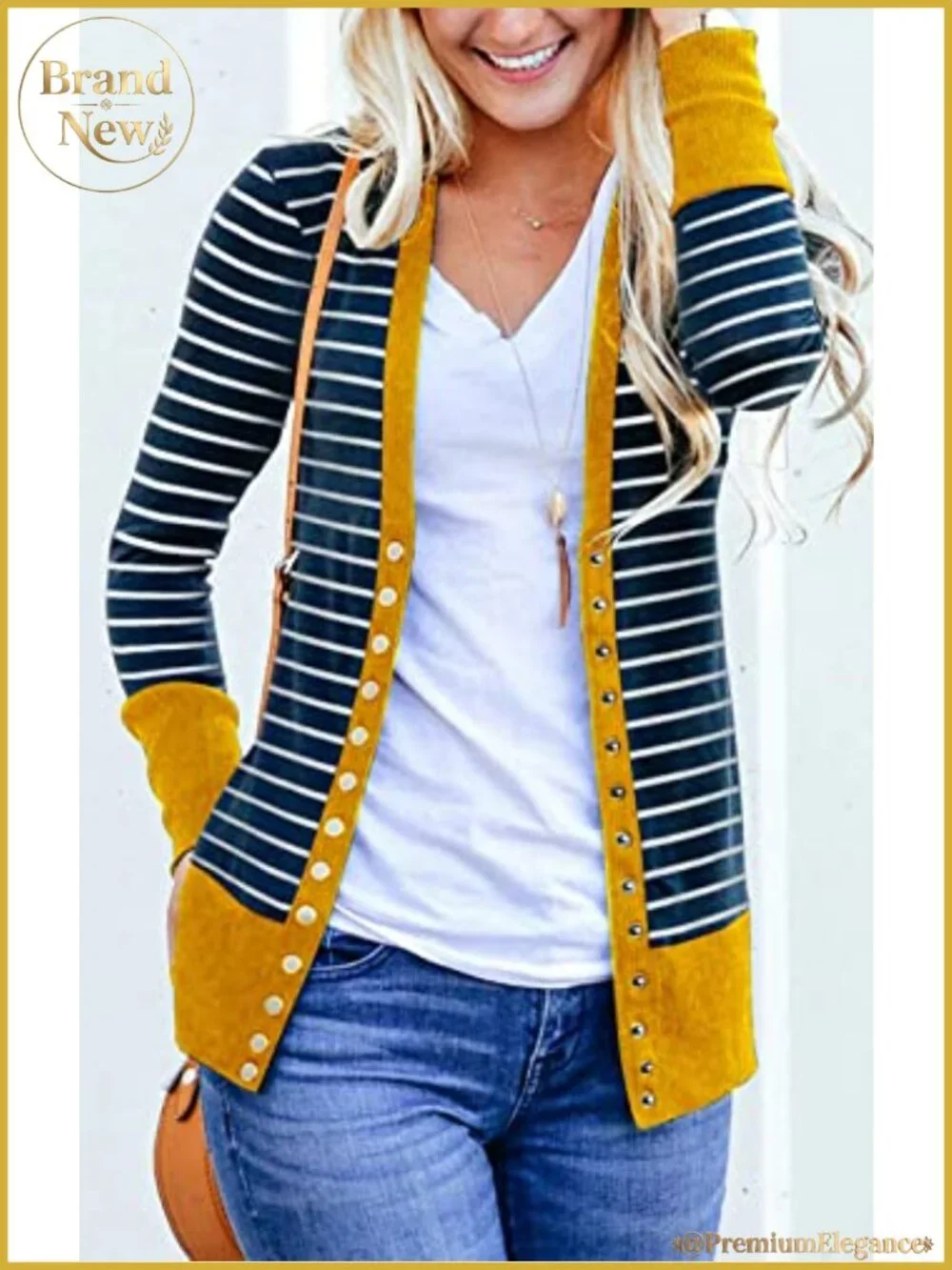 Women's Cardigan Sweater Long Sleeve Open Front Ribbed Knit Lightweight Snap
